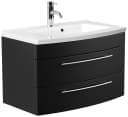 Magnolia Home Waschtisch Badmöbel Bella 80 Schwarz SoftClose Bild 3