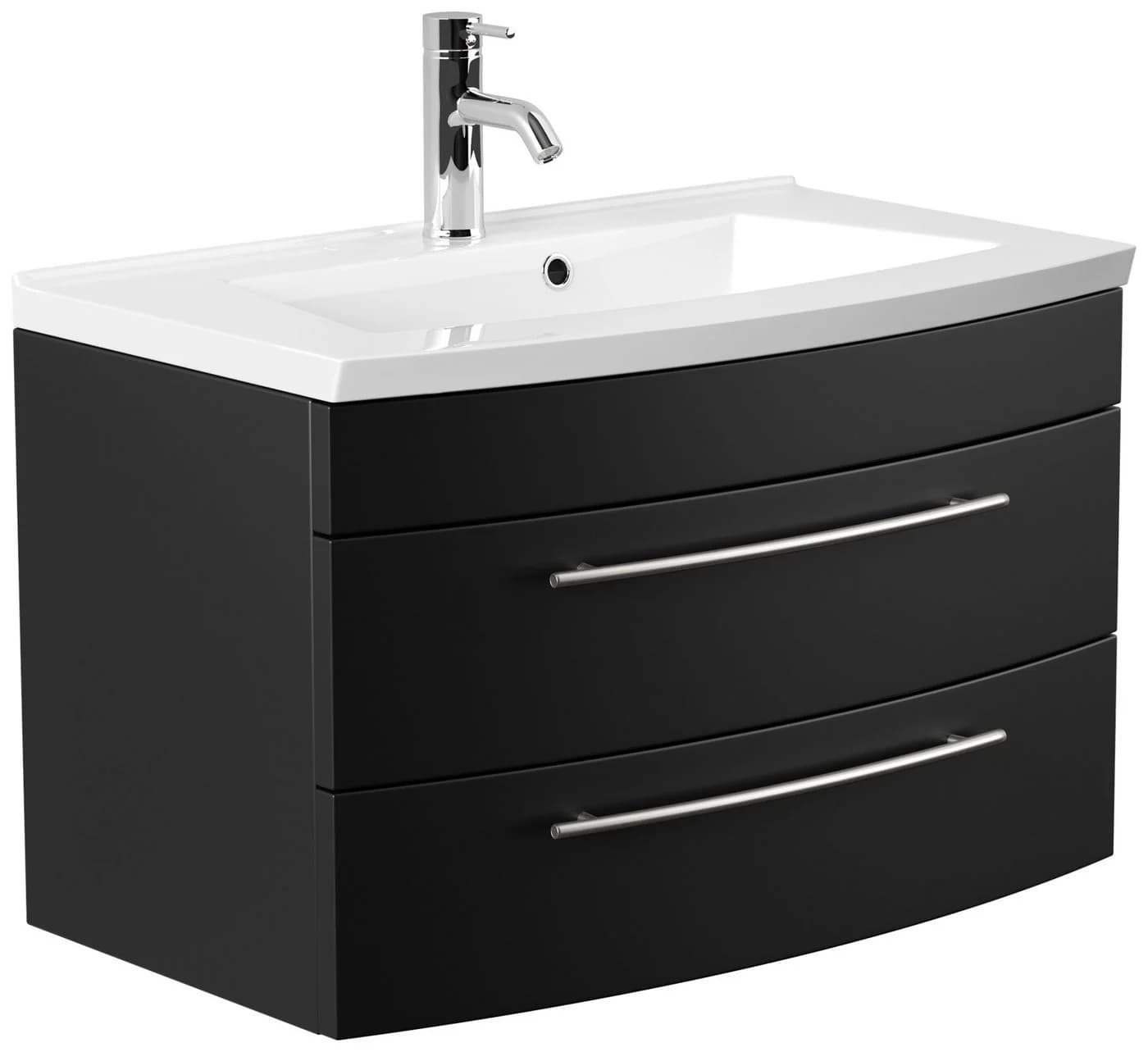 Magnolia Home Waschtisch Badmöbel Bella 80 Schwarz SoftClose - Bild 3