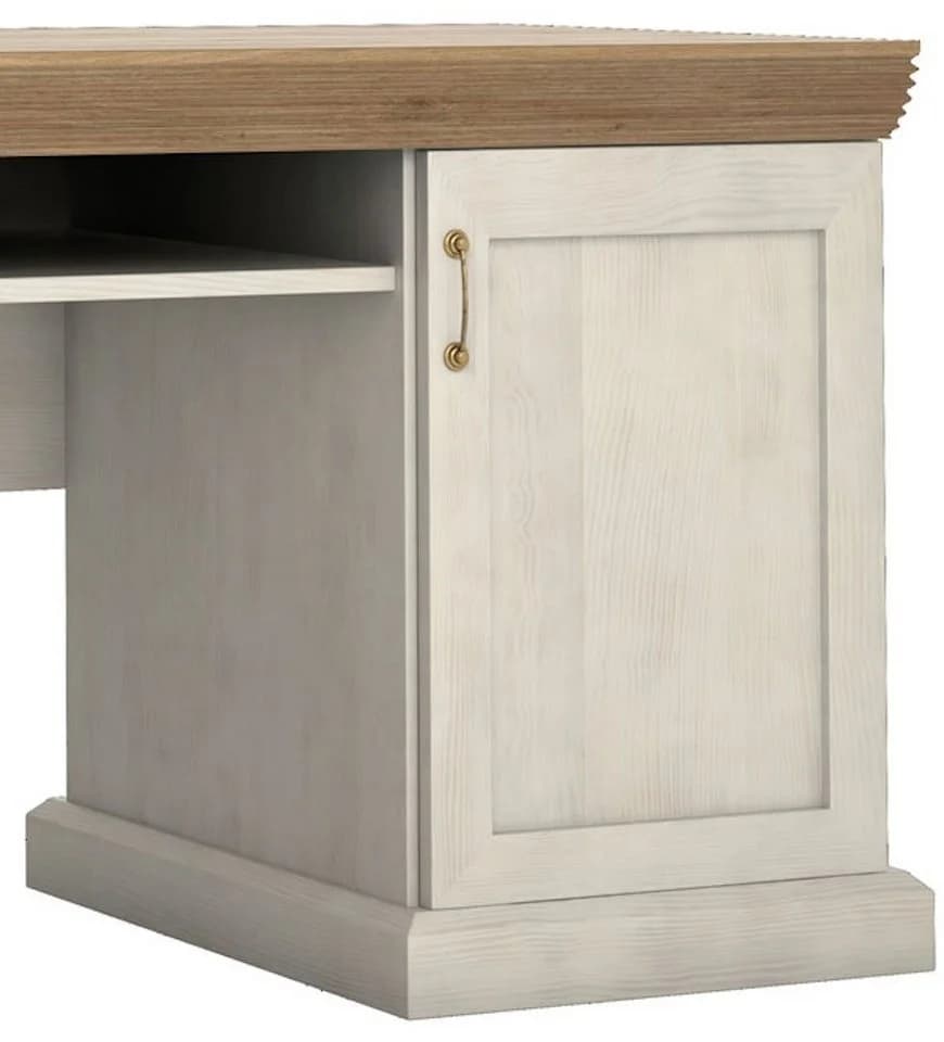 Feldmann-Wohnen Schreibtisch Royal Pinie Weiß Wildeiche Landhaus-Stil - Bild 4