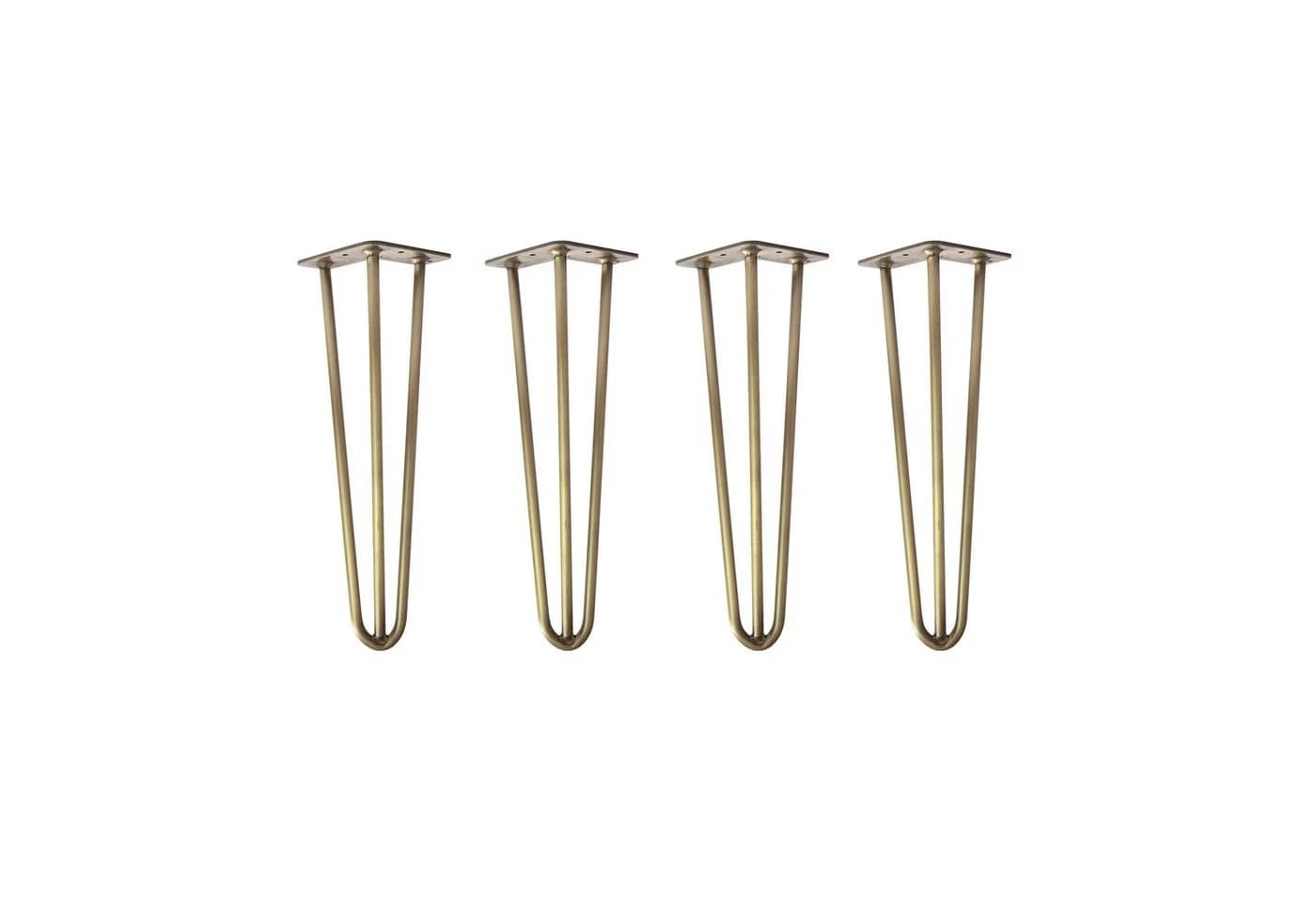 Natural Goods Berlin Tischbein 4er Set HAIRPIN Legs Antik Gold