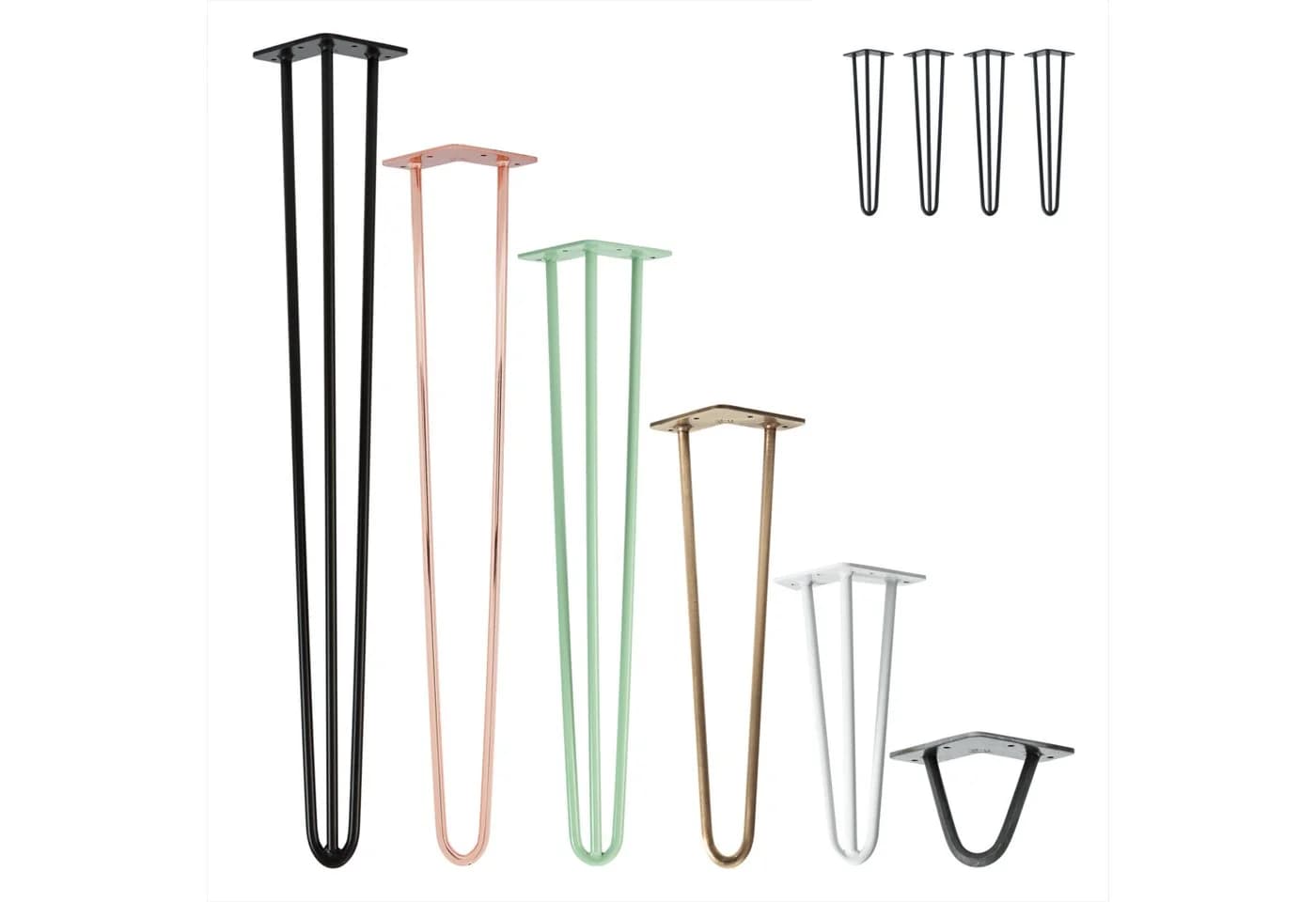 Natural Goods Berlin Tischbein 4er Set HAIRPIN Legs Antik Gold - Bild 2