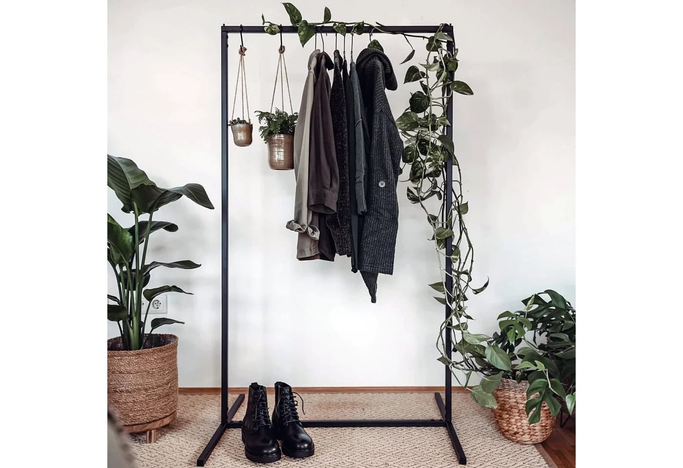 Natural Goods Berlin Kleiderständer RECHTECK Weiß Stahl - Bild 2