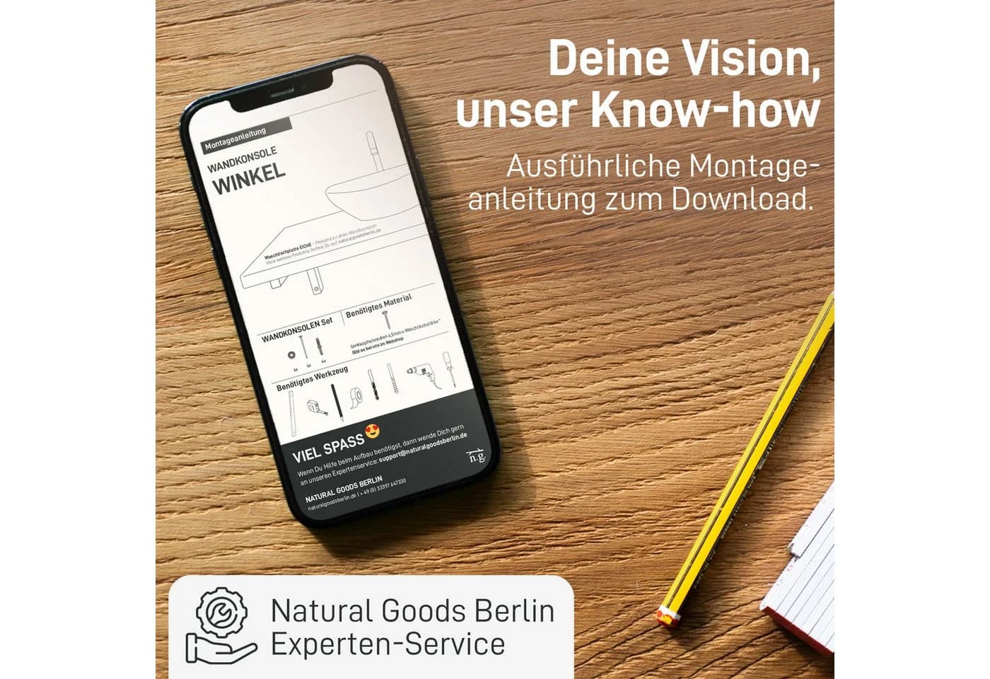 Natural Goods Berlin Wandregalhalter Kreuzberg Schwarz 2-tlg. - Bild 5