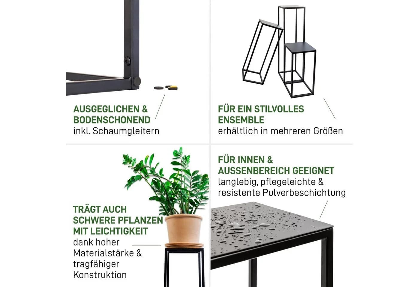 Natural Goods Berlin Blumenständer RECHTECK Schwarz - Bild 3