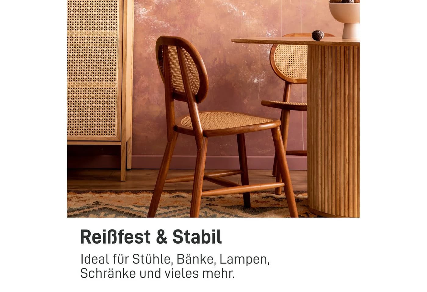 Natural Goods Berlin Wiener Geflecht Rattangewebe PE hitzebeständig - Bild 4