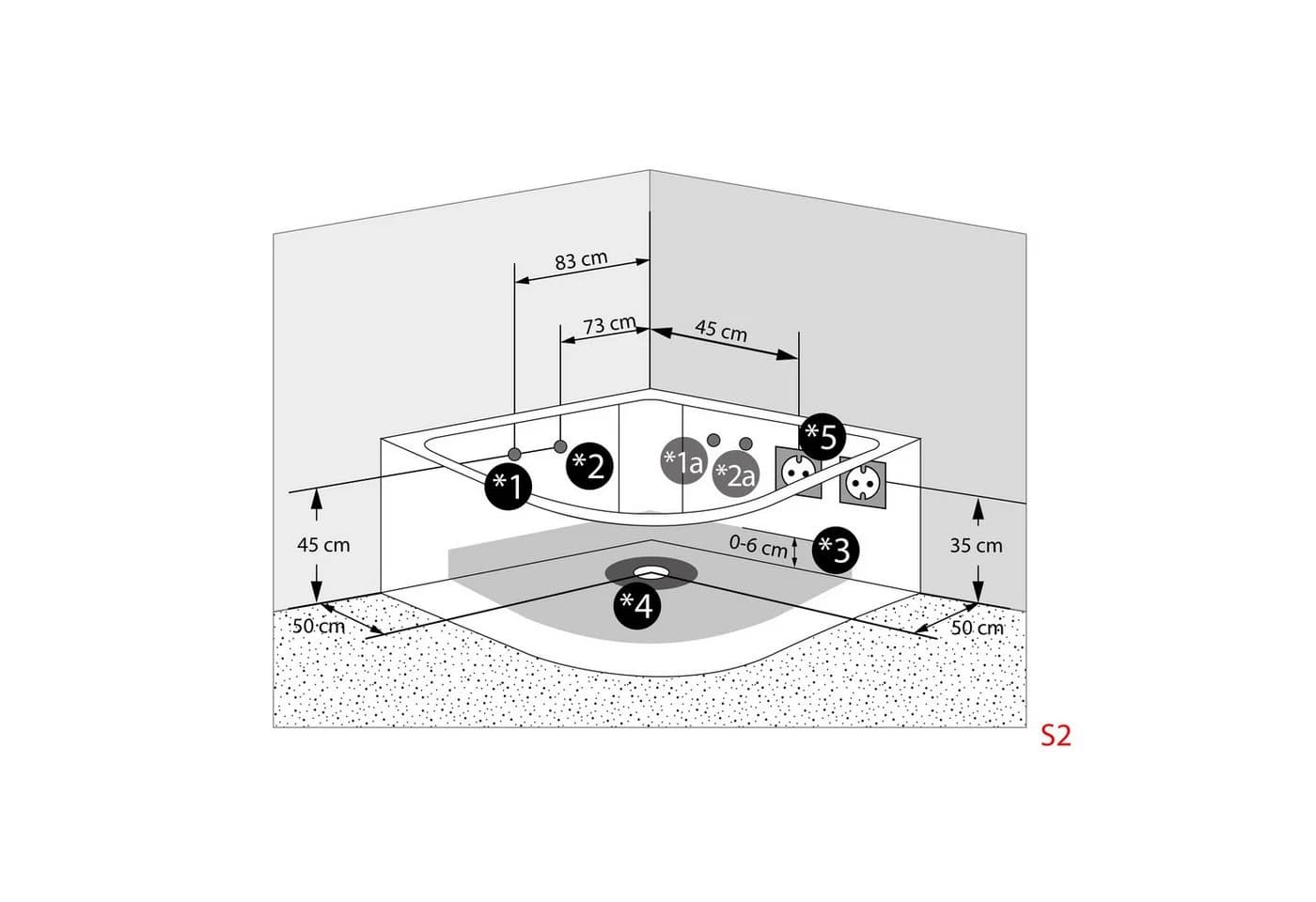 AcquaVapore Whirlpool-Badewanne 140x140cm mit Reinigungsfunktion - Bild 5