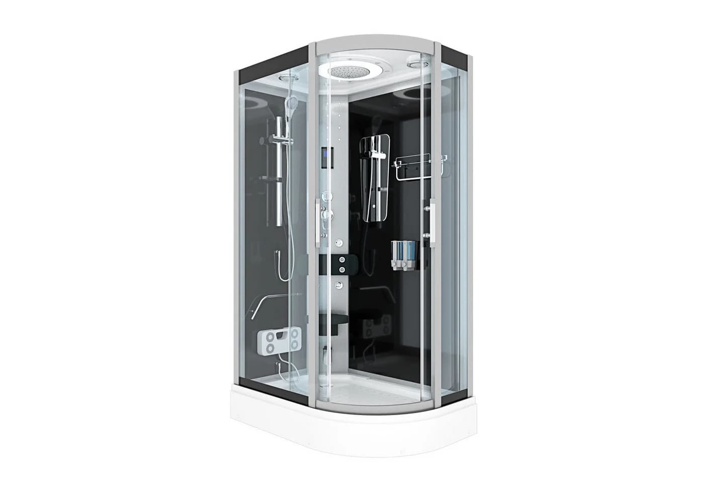 AcquaVapore Dampfdusche Duschkabine 80x120 cm Schwarz ESG - Bild 2