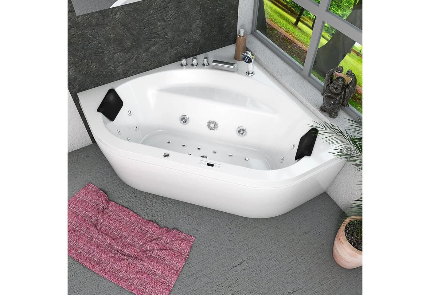 AcquaVapore Whirlpool-Badewanne Eckwanne 140x140cm mit Heizung - Bild 4