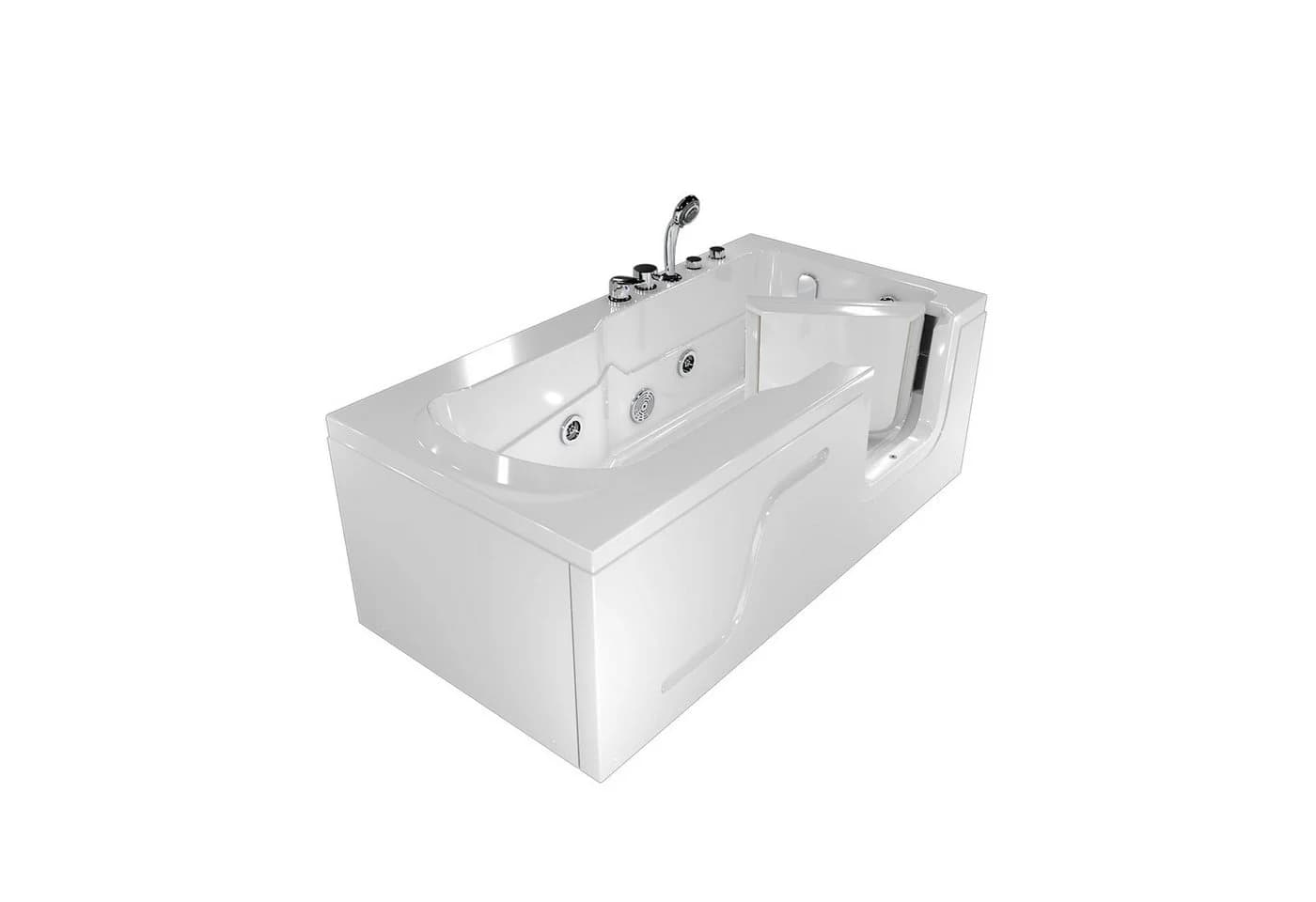 AcquaVapore Whirlpool-Badewanne Seniorenwanne mit Tür weiß - Bild 2