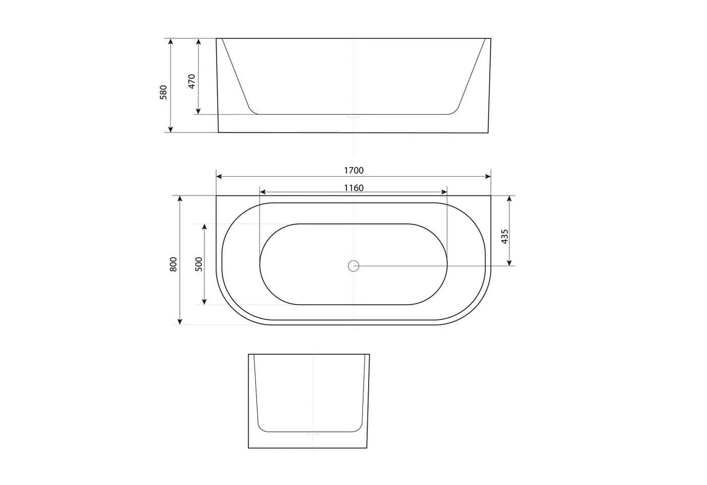 AcquaVapore Freistehende Badewanne F07-ALL 170x80cm - Bild 5