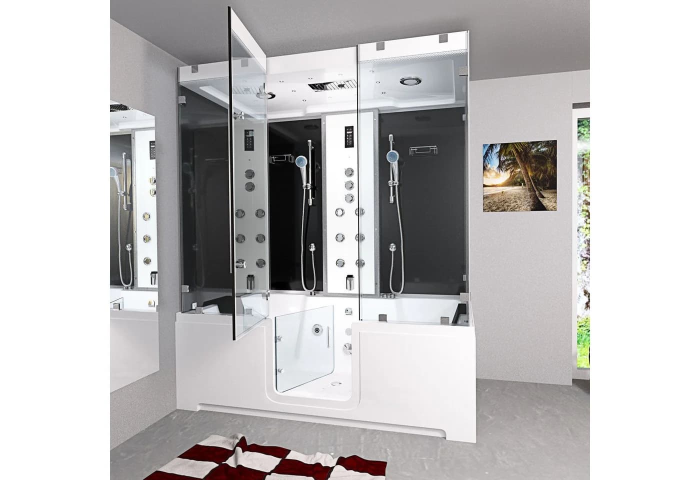 AcquaVapore Duschkabine Whirlpool Badewanne Schwarz ESG - Bild 3