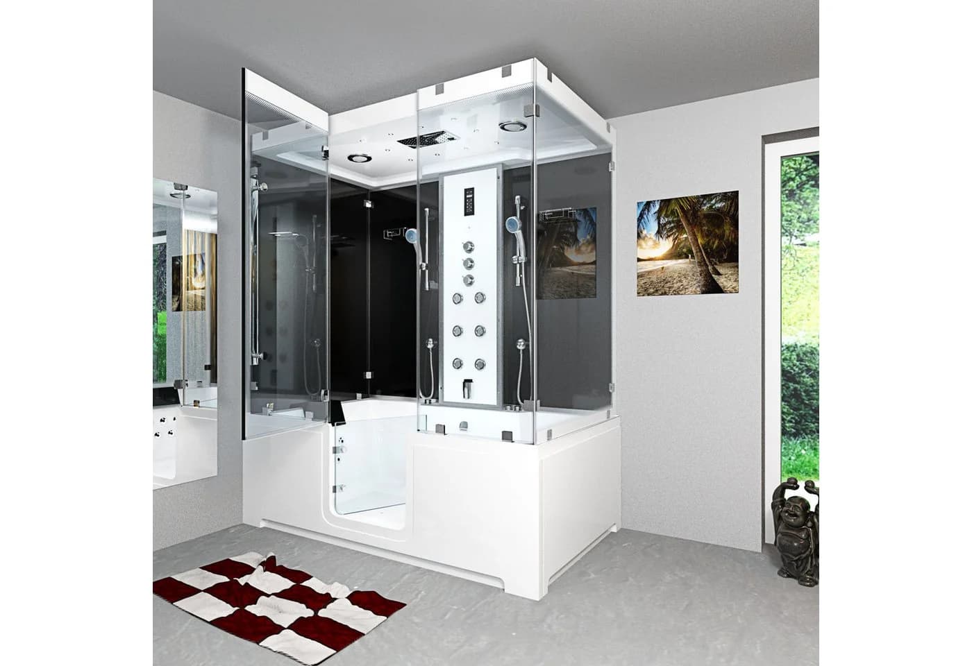 AcquaVapore Duschkabine Whirlpool Badewanne Schwarz ESG - Bild 4