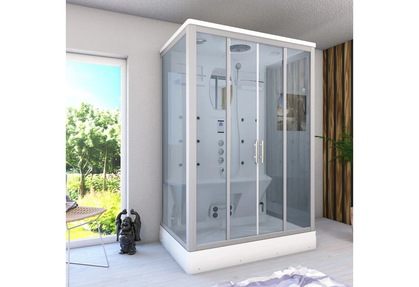 AcquaVapore Dampfdusche 140x90cm mit Regendusche & Dampfgenerator