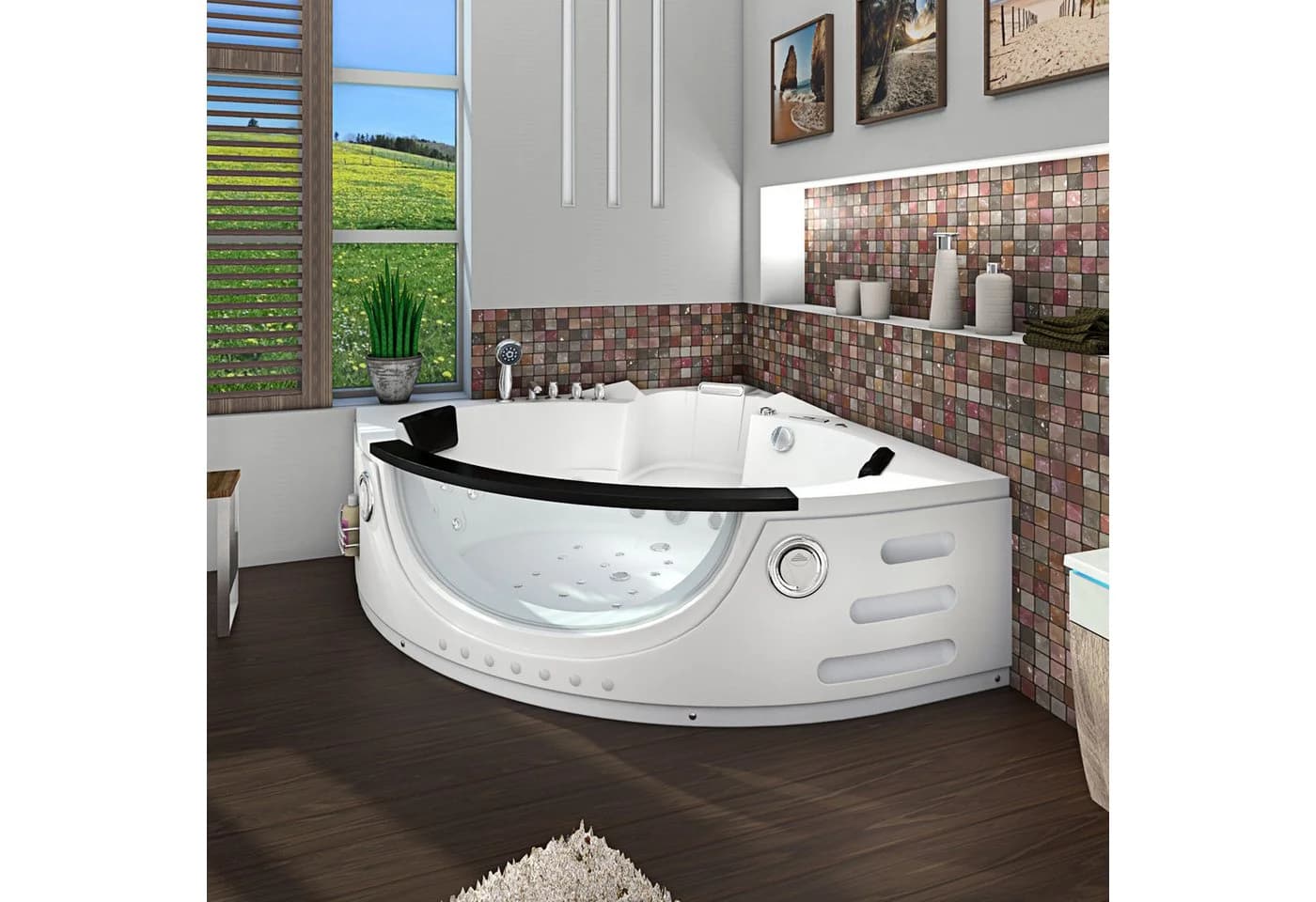 AcquaVapore Whirlpool Badewanne 152x152cm mit Heizung - Bild 3