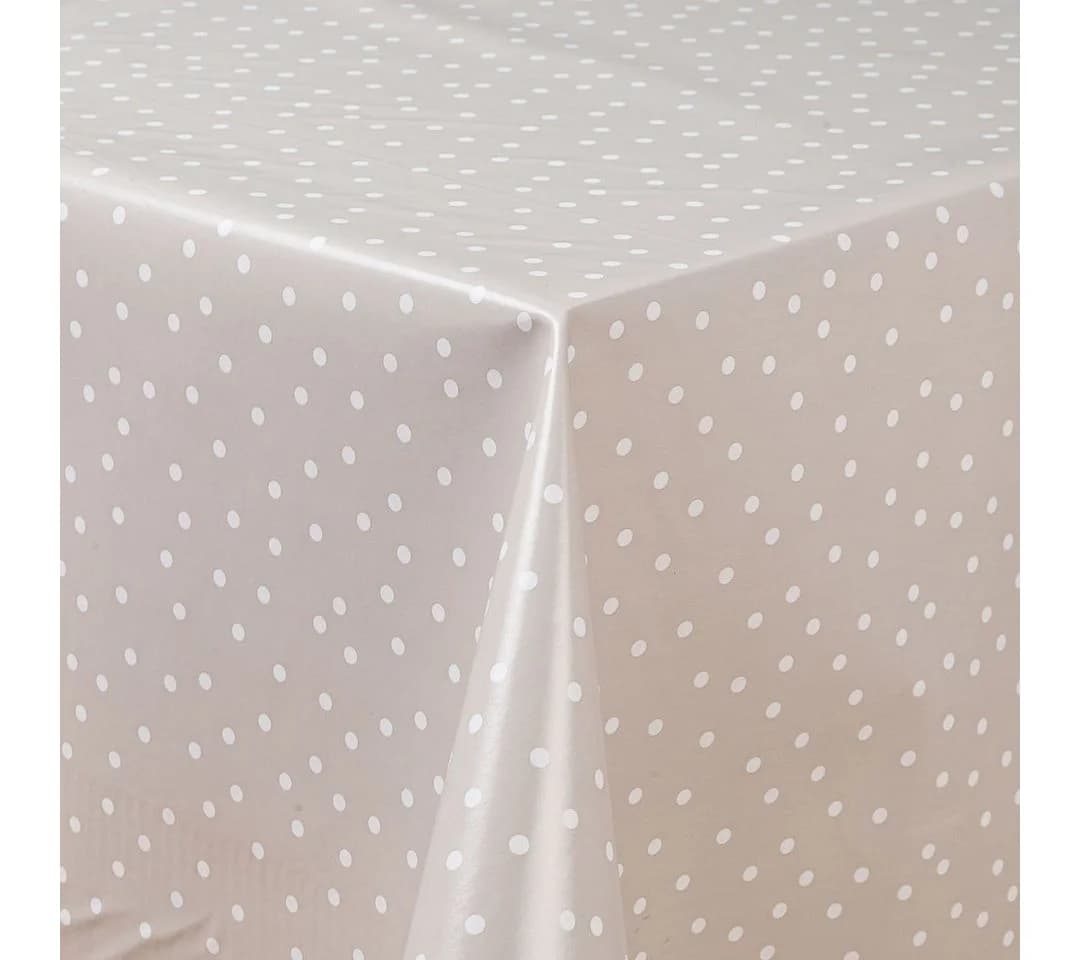 Laro Tischdecke Wachstuch Punktiert Beige/Weiß - Bild 4