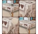 Laro Tischdecke Wachstuch Coffee Herzen Braun Rechteckig Bild 1