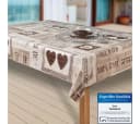 Laro Tischdecke Wachstuch Coffee Herzen Braun Rechteckig Bild 2