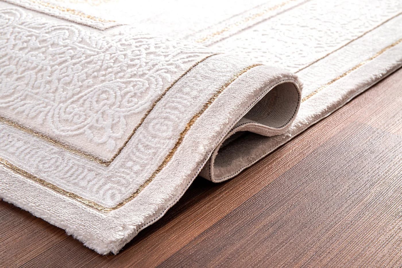 Carpetilla Designteppich Wohnzimmer Teppich Designer Orientisch Teppich Vizon-Cream-Beige - Bild 4