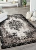 Carpetilla Designteppich Schwarz-Cream Orientalisch Rechteckig Bild 1