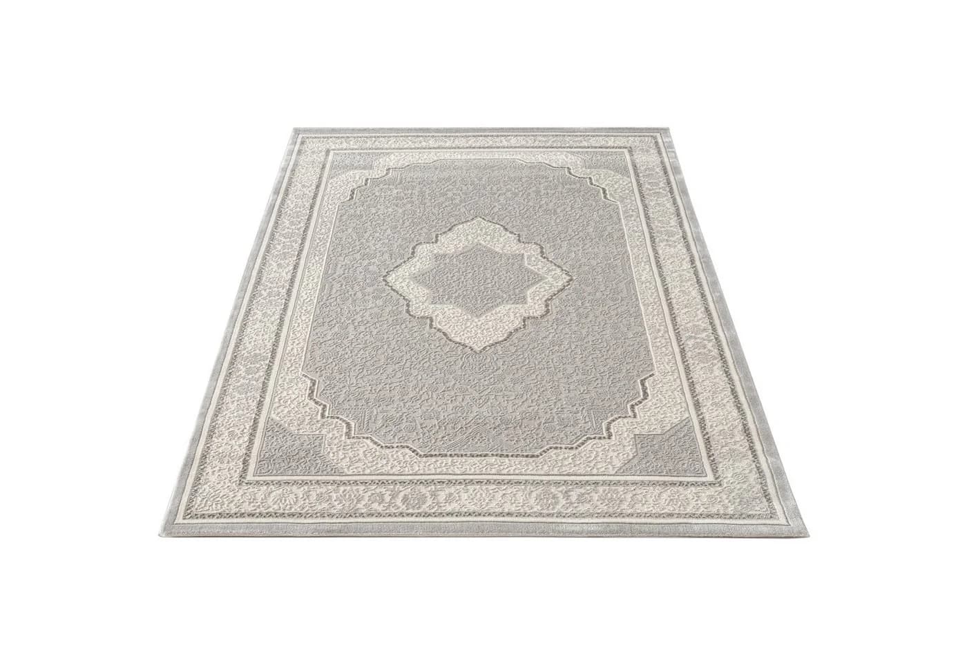 Carpetilla Teppich Designer Grau-Cream Rechteckig Velours - Bild 2