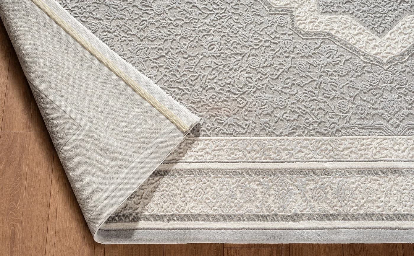 Carpetilla Teppich Designer Grau-Cream Rechteckig Velours - Bild 4