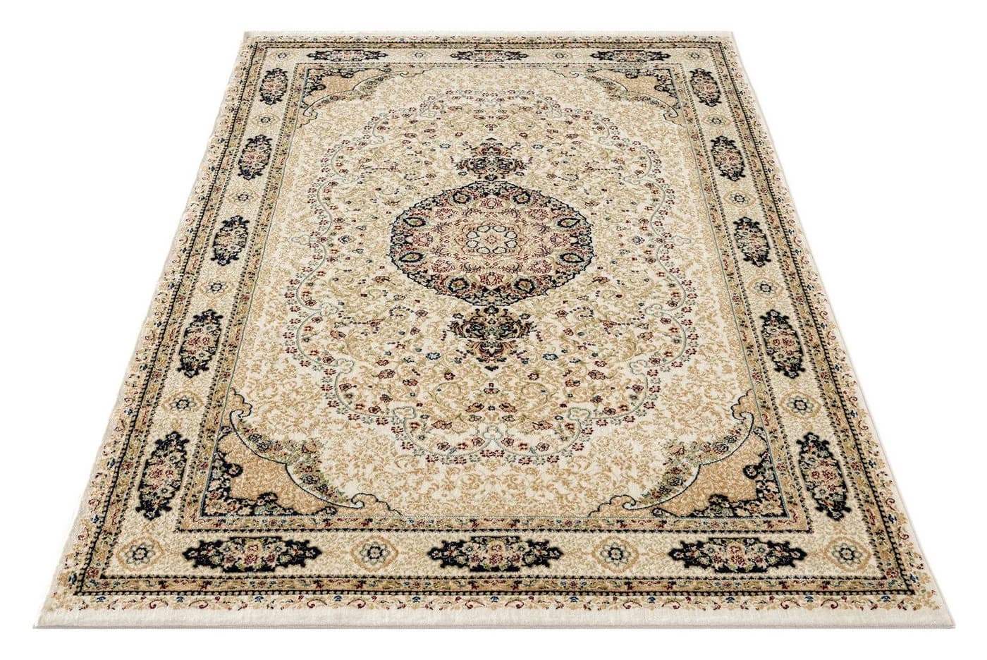 Carpetilla Asfahan Orientalischer Designerteppich Knochenfarbe Kurzflor - Bild 2