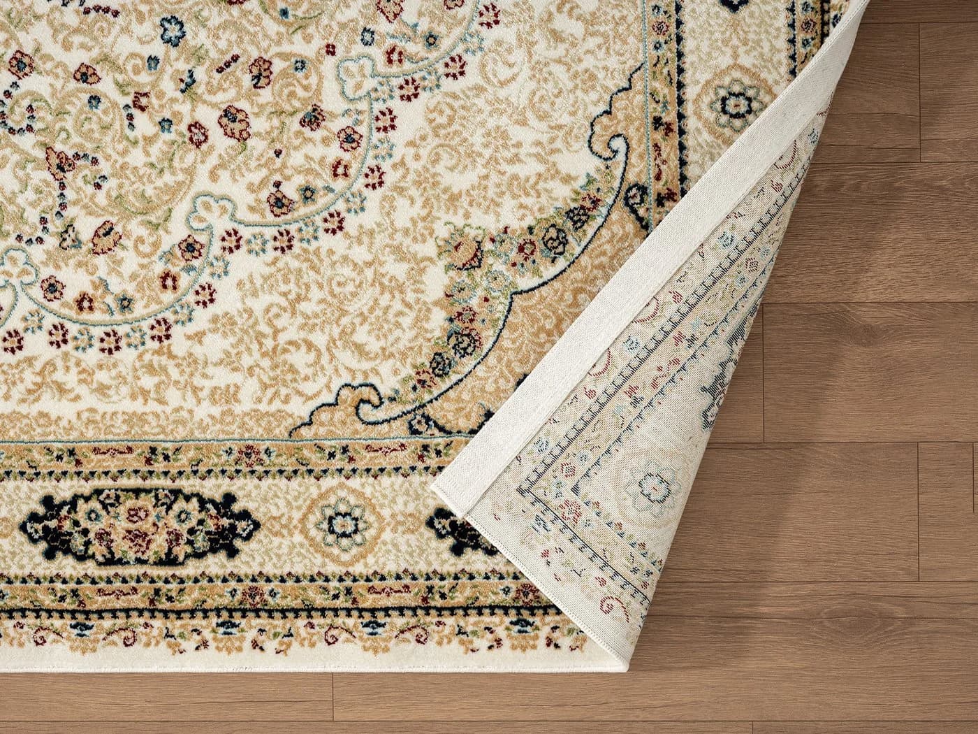 Carpetilla Asfahan Orientalischer Designerteppich Knochenfarbe Kurzflor - Bild 4
