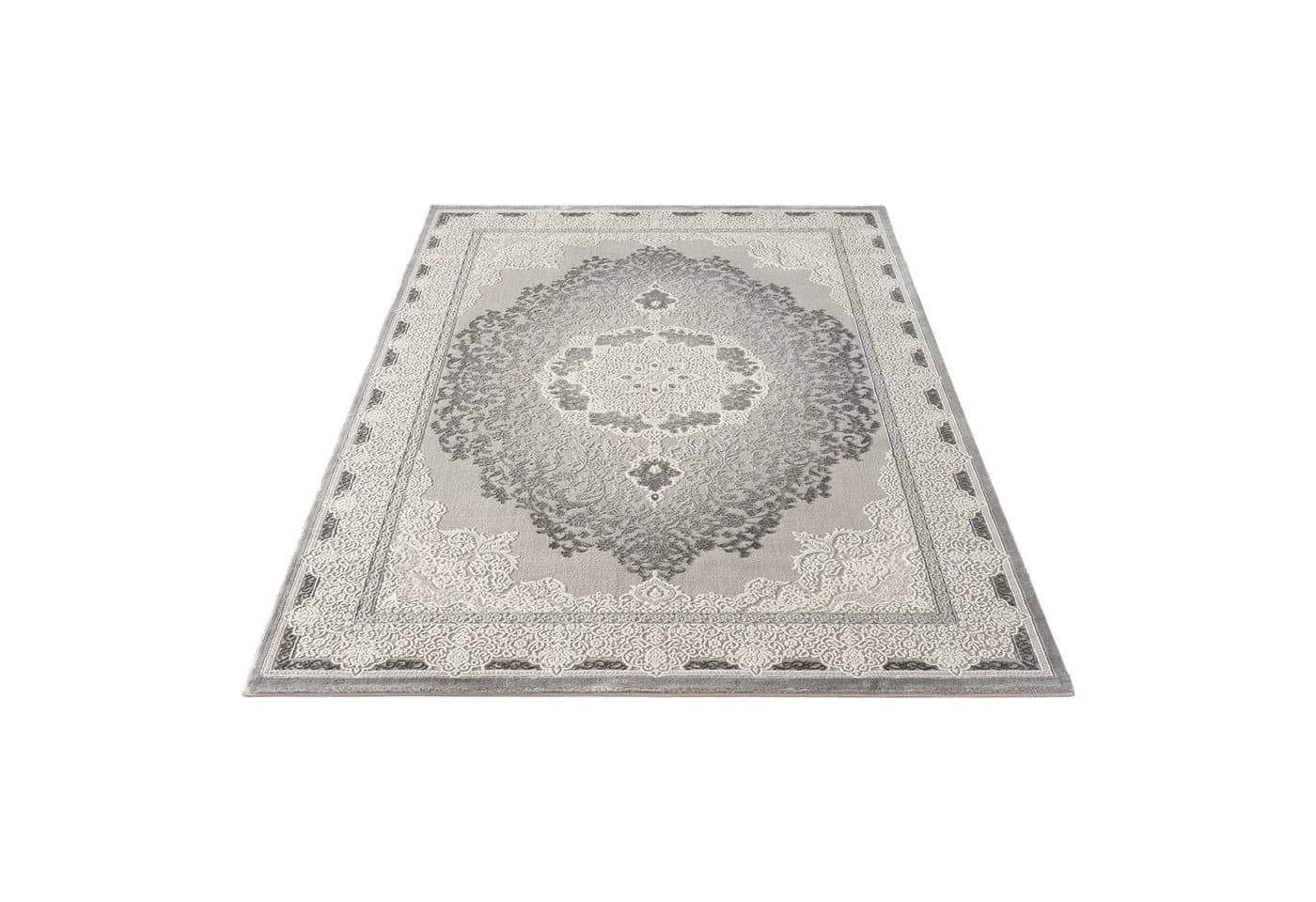 Carpetilla Designteppich Wohnzimmer Teppich Designer Teppich Orient Musterung Modern Grau - Bild 2