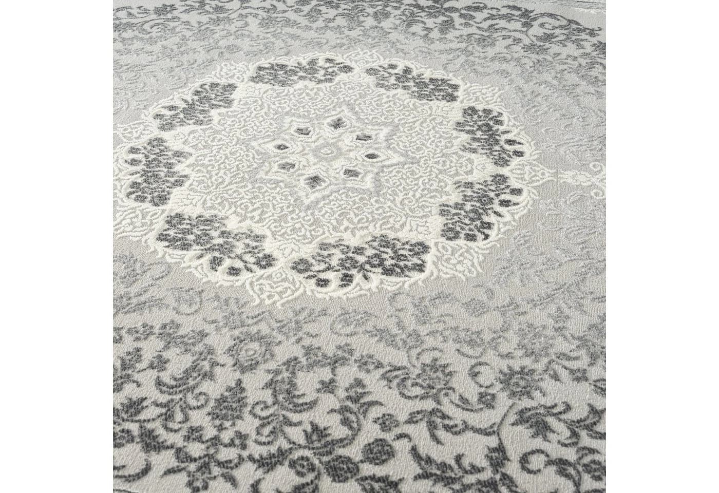 Carpetilla Designteppich Wohnzimmer Teppich Designer Teppich Orient Musterung Modern Grau - Bild 4