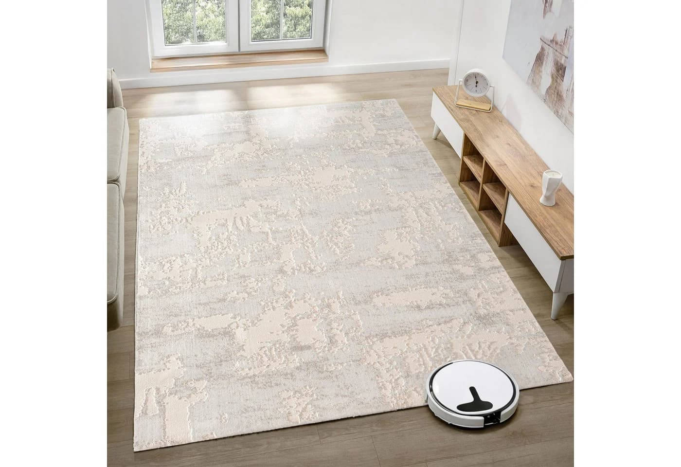 Carpetilla Designteppich Creme Kurzflor Modern Abstrakt - Bild 2