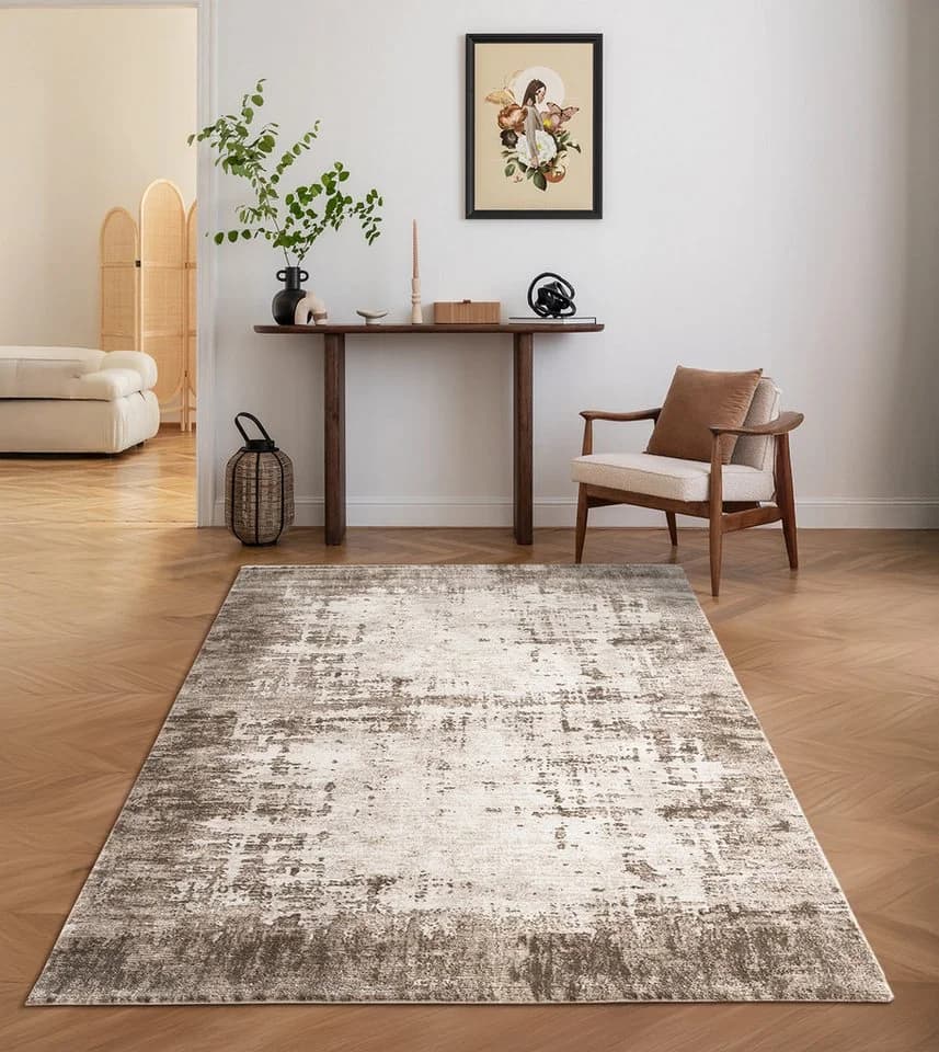 Carpetilla Designteppich Beige-Vizon Wohnzimmer