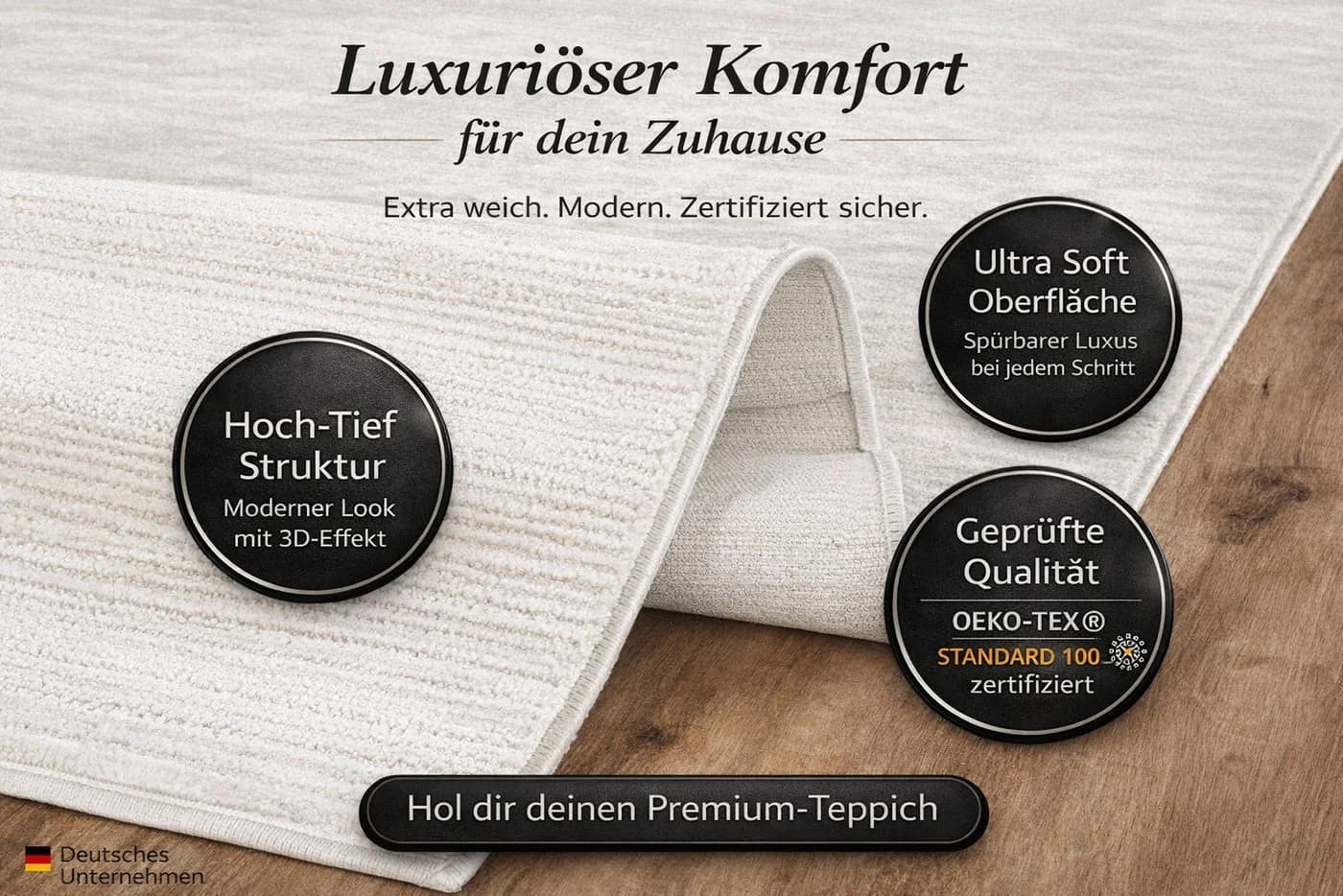 Carpetilla Designteppich Cream-Beige Abstrakt Modern - Bild 4