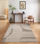 Carpetilla Designteppich Designer Wohnzimmer Teppich Abstrakte Musterung Modern Nerz-Nerz Bild 1