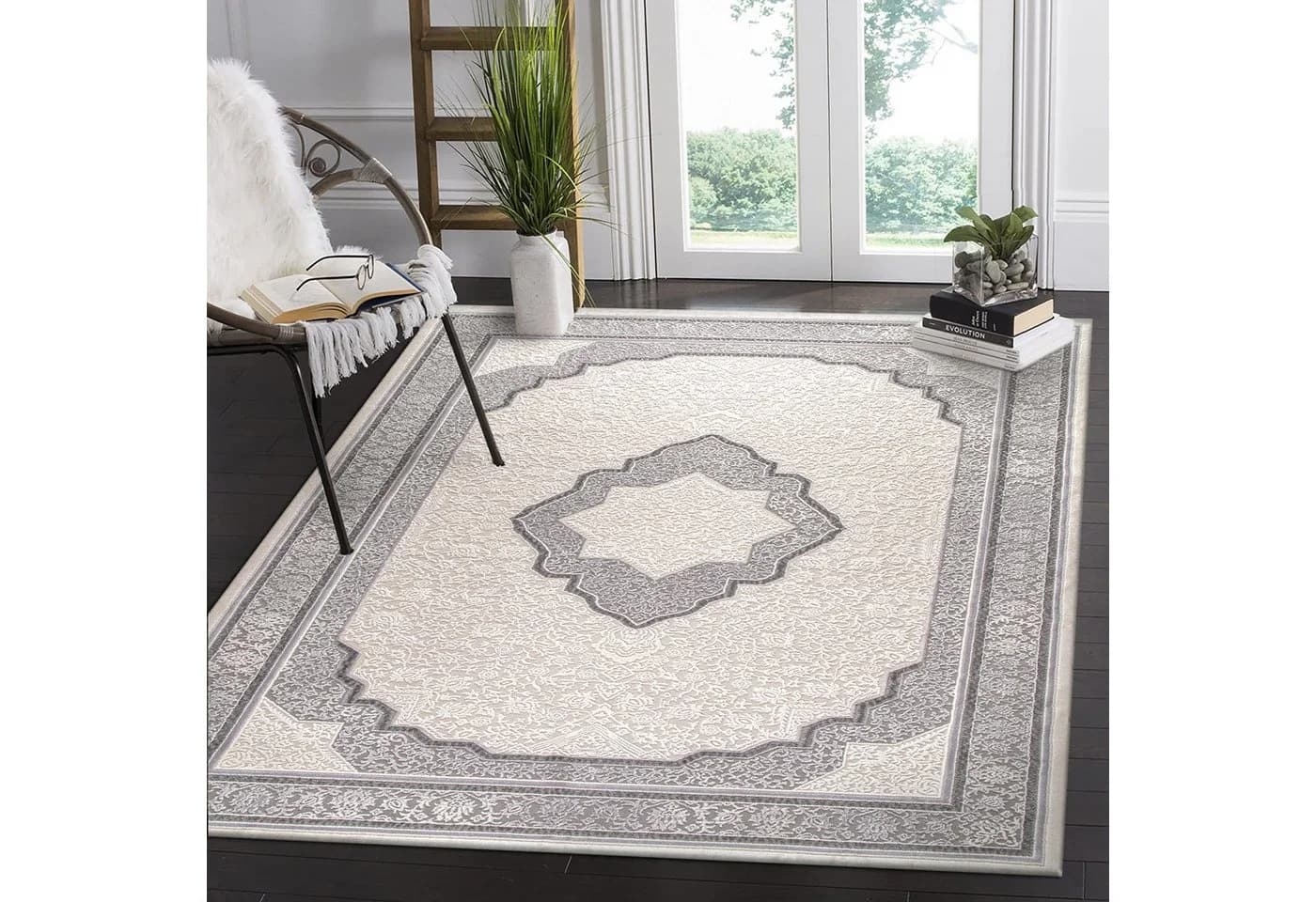 Carpetilla Designteppich Orientalisch Modern Grau/Cream
