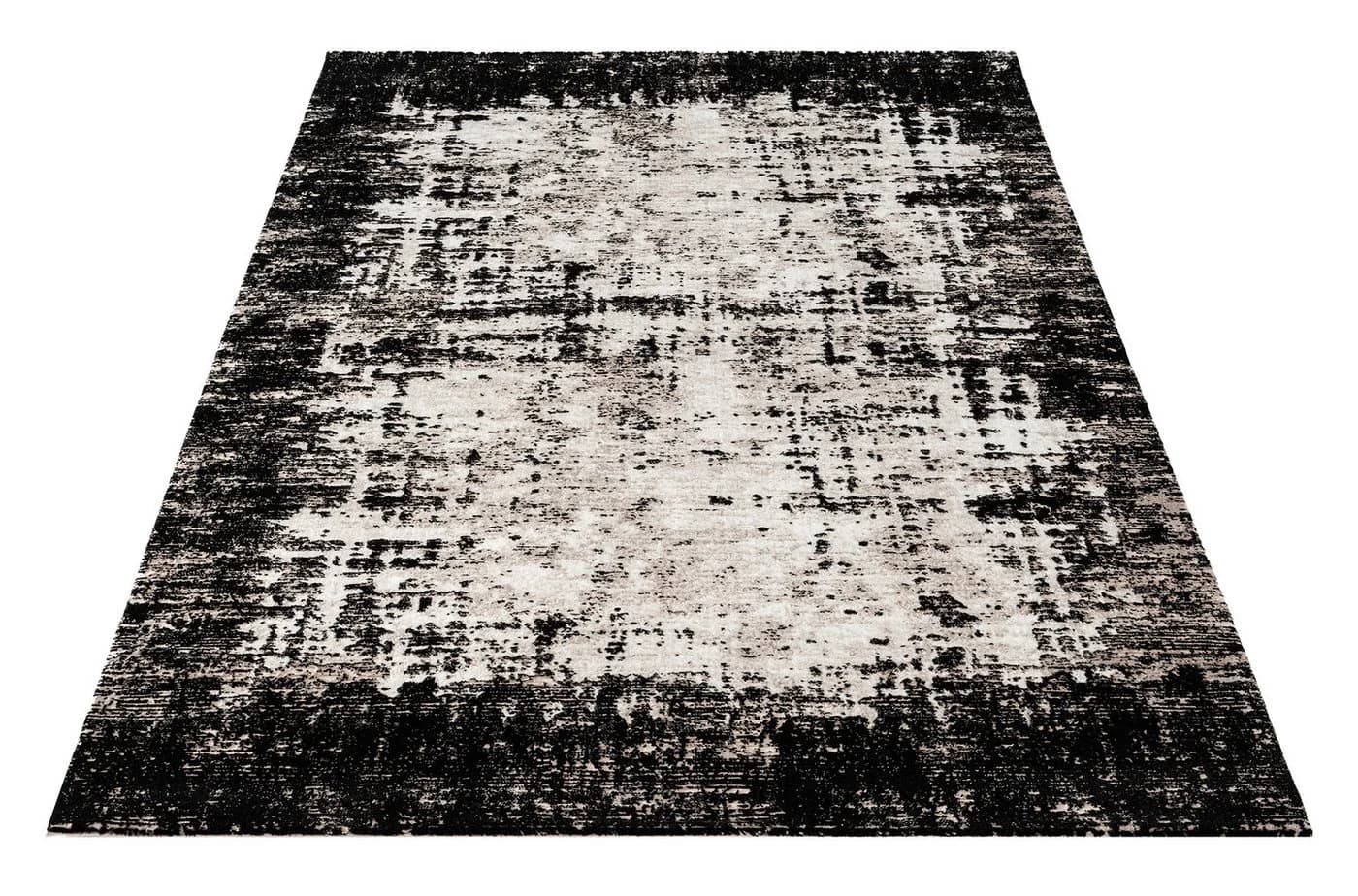 Carpetilla Designteppich Wohnzimmer Teppich Abstrakte Musterung Schwarz-Cream - Bild 2