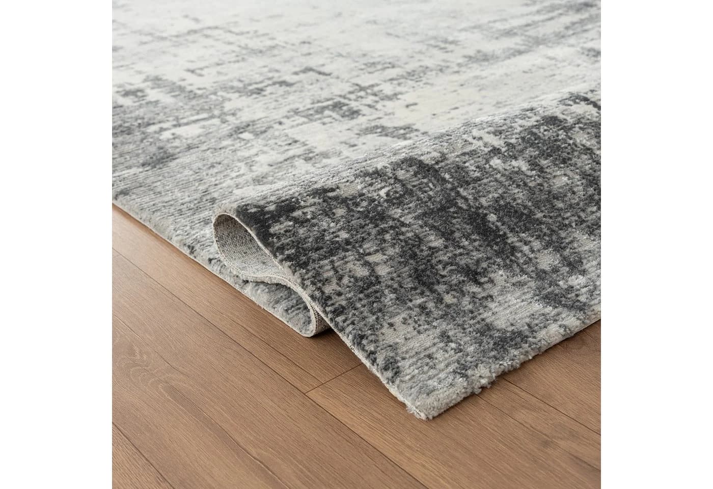 Carpetilla Designer Teppich Hochflor Wohnzimmer Abstrakt Grau-Cream - Bild 4