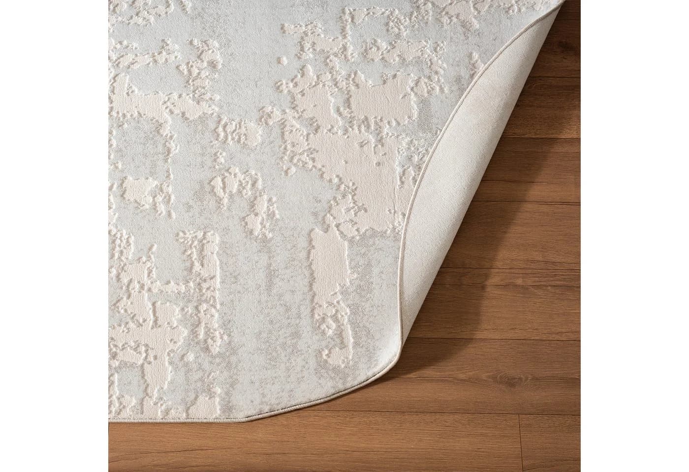 Carpetilla Designteppich Designer Wohnzimmer Teppich Abstrakte Musterung Oval Weiß - Bild 3