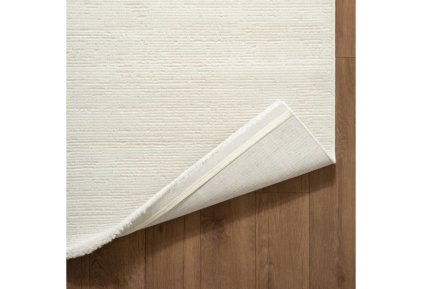 Carpetilla Teppich Kurzflor Robust Modern Creme Hoch-Tief-Muster - Bild 5