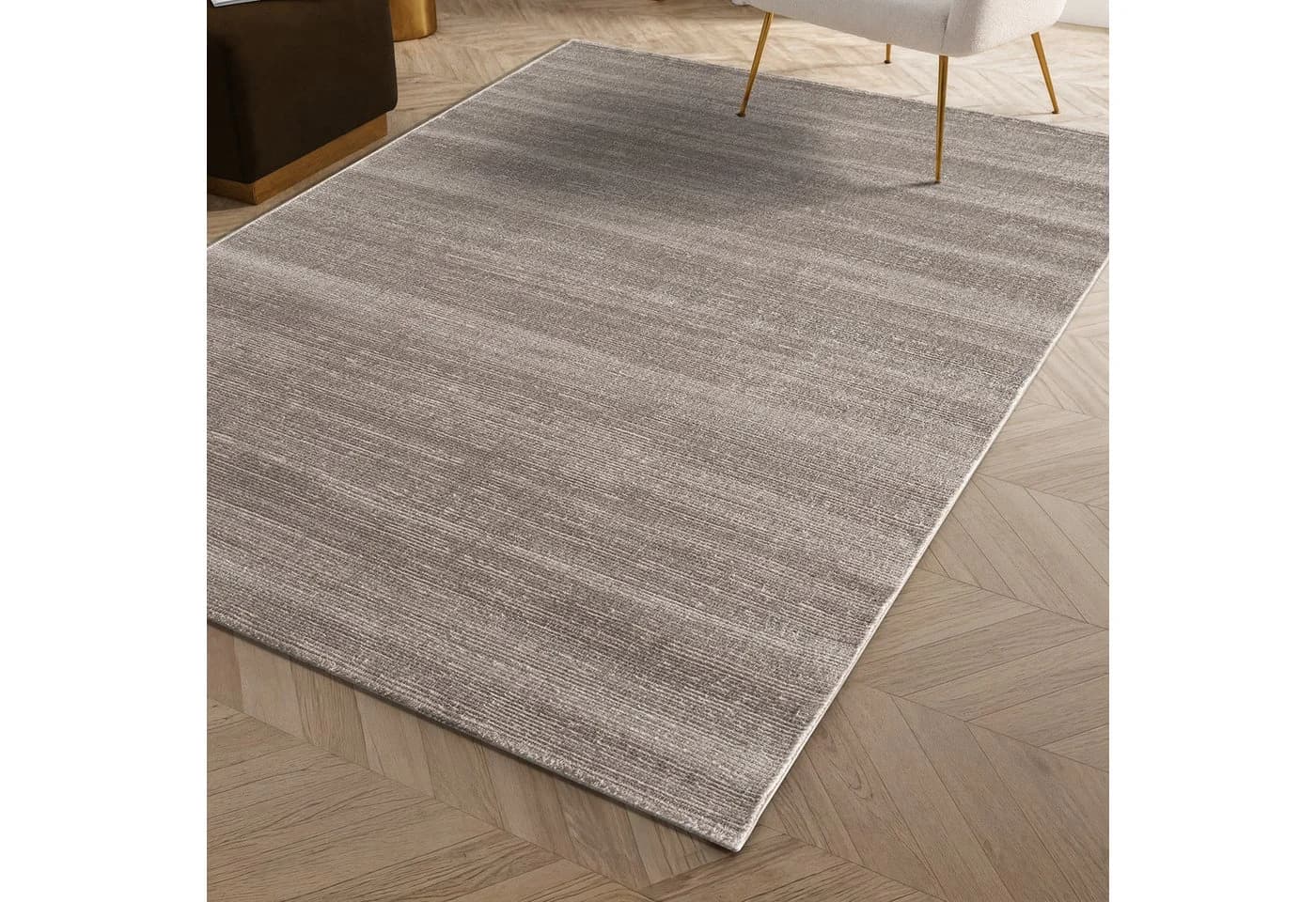 Carpetilla Teppich Marvin Taupe 3D-Effekt Boho Bordüre - Bild 2