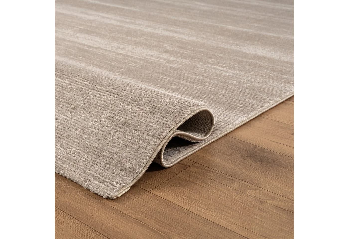 Carpetilla Teppich Marvin Taupe 3D-Effekt Boho Bordüre - Bild 3