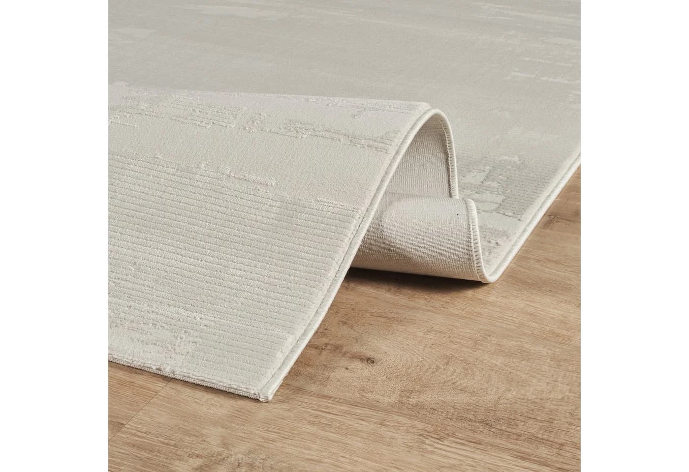 Carpetilla Kurzflor Teppich Creme Modern 3D Muster - Bild 5