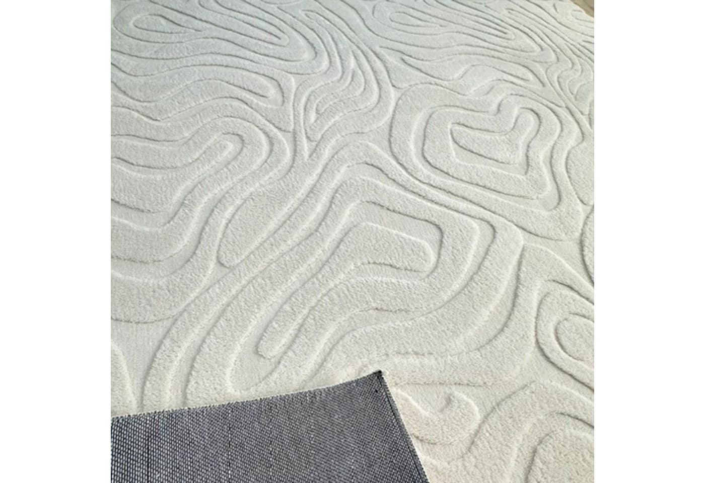 Carpetilla Teppich Rechteckig Creme 3D-Struktur - Bild 3