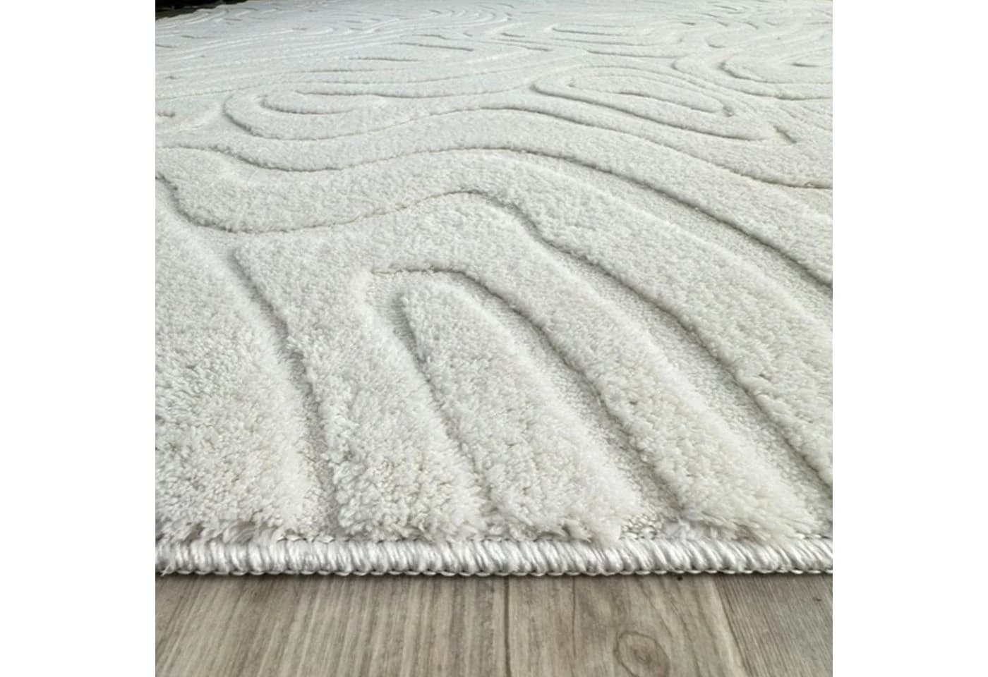 Carpetilla Teppich Rechteckig Creme 3D-Struktur - Bild 4