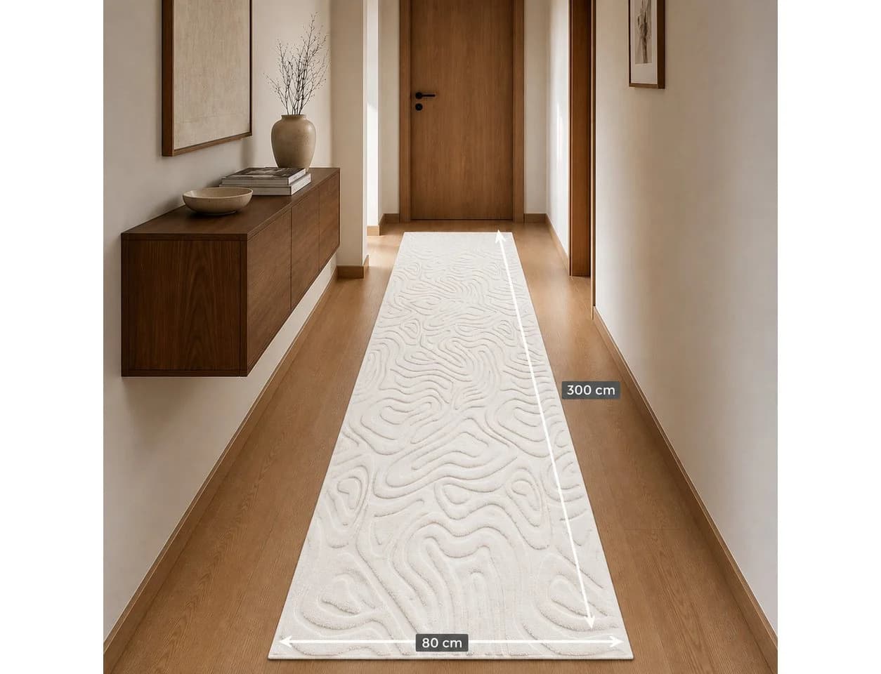 Carpetilla Teppich Rechteckig Creme 3D-Struktur - Bild 5