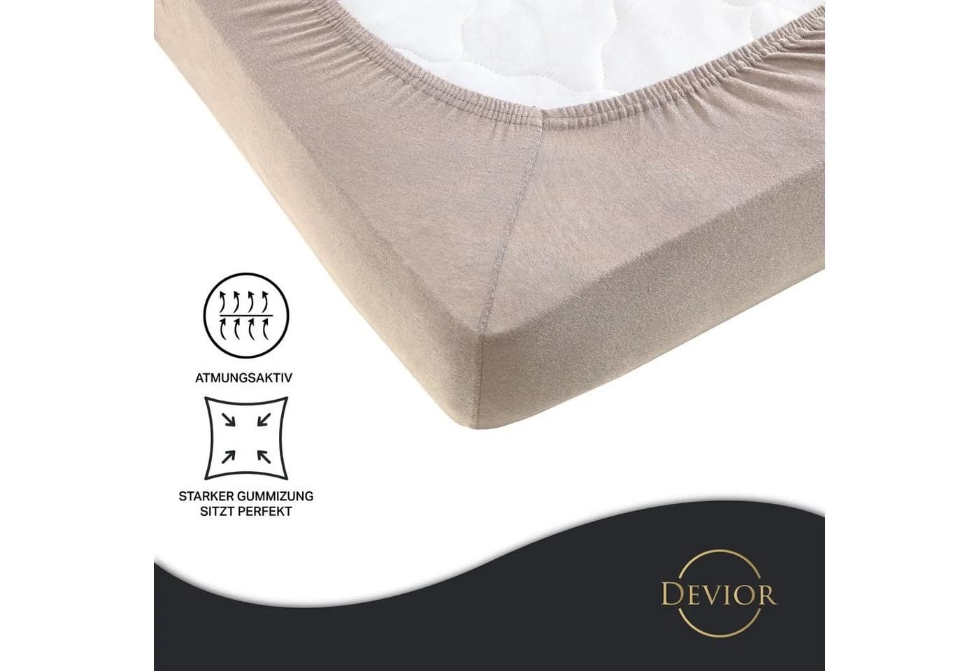 Devior Spannbettlaken für Baby- & Kinderbetten 60x120 & 70x140, 100% Baumwolle, Jersey, Gummizug