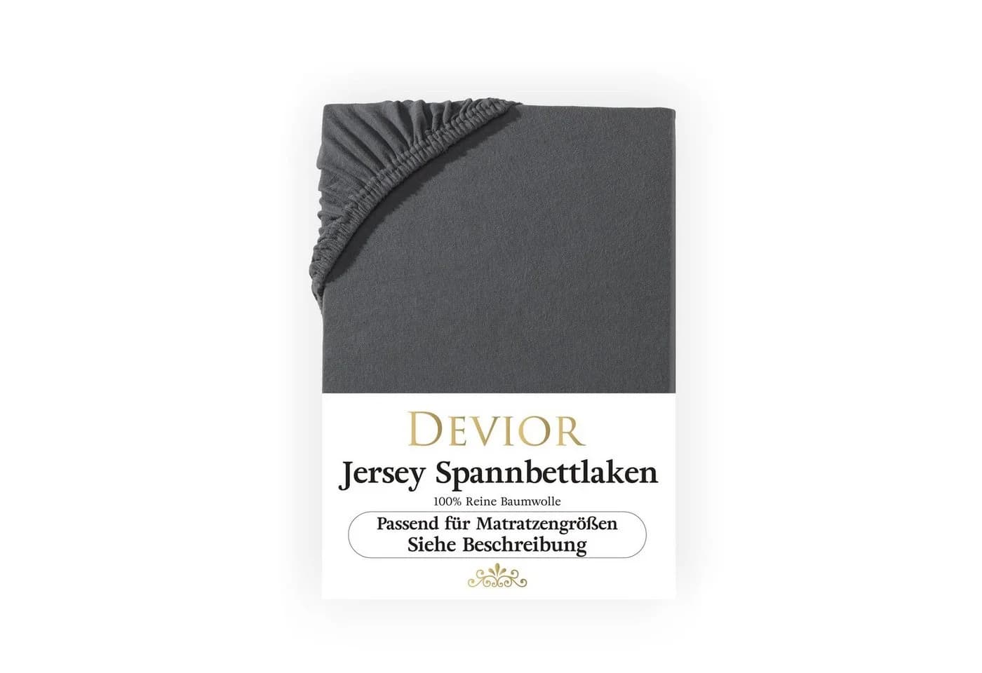 Devior Spannbettlaken Jersey Anthrazit 100% Baumwolle - Bild 2