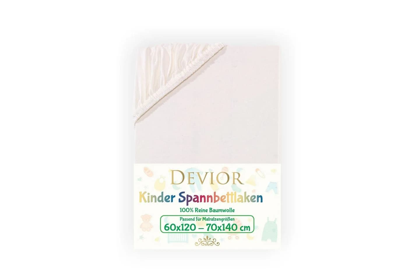 Devior Spannbettlaken Jersey 100% Baumwolle Beige Rundumgummizug - Bild 2