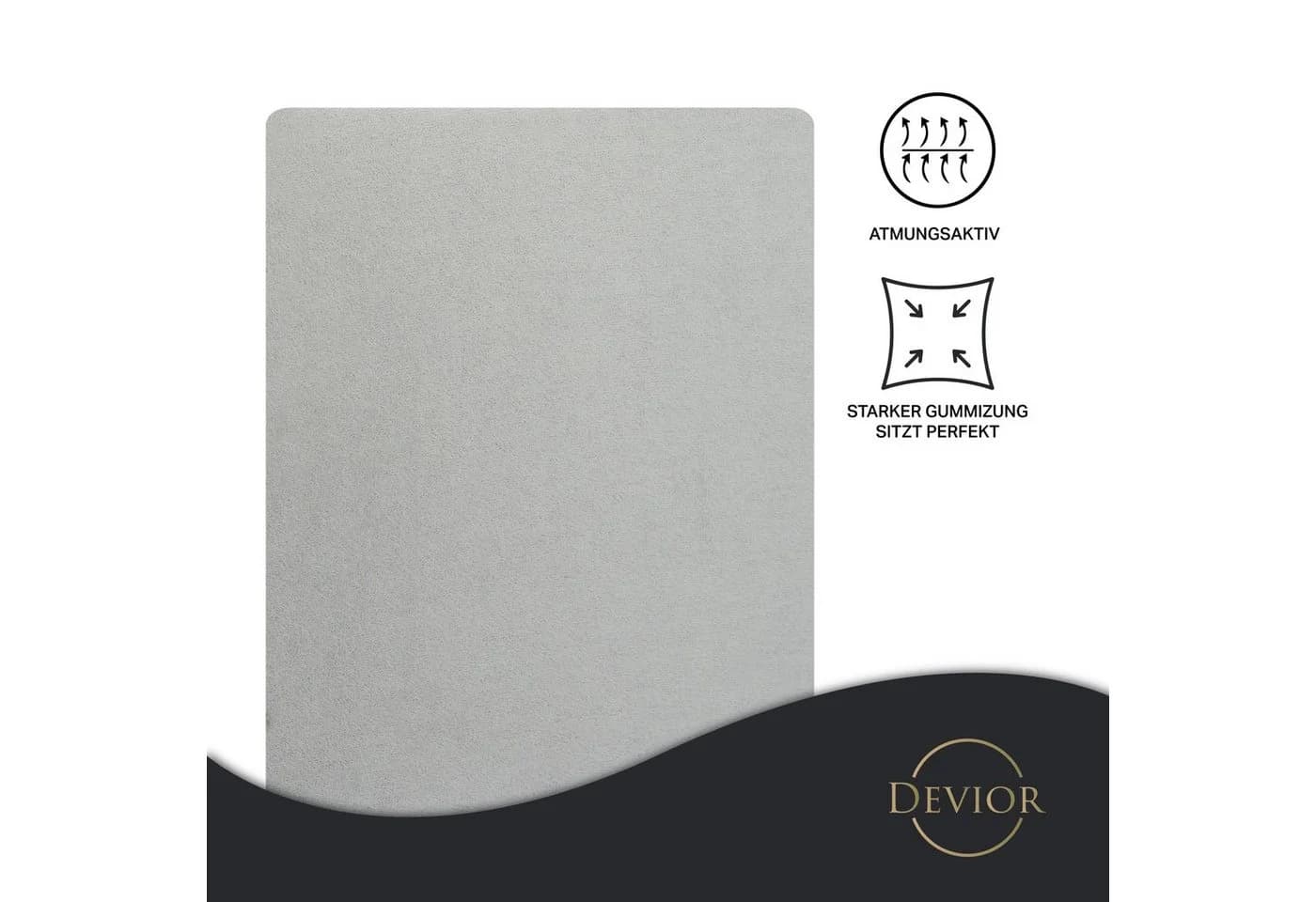 Devior Spannbettlaken Frottee Silber 160 g/m² Rundumgummizug