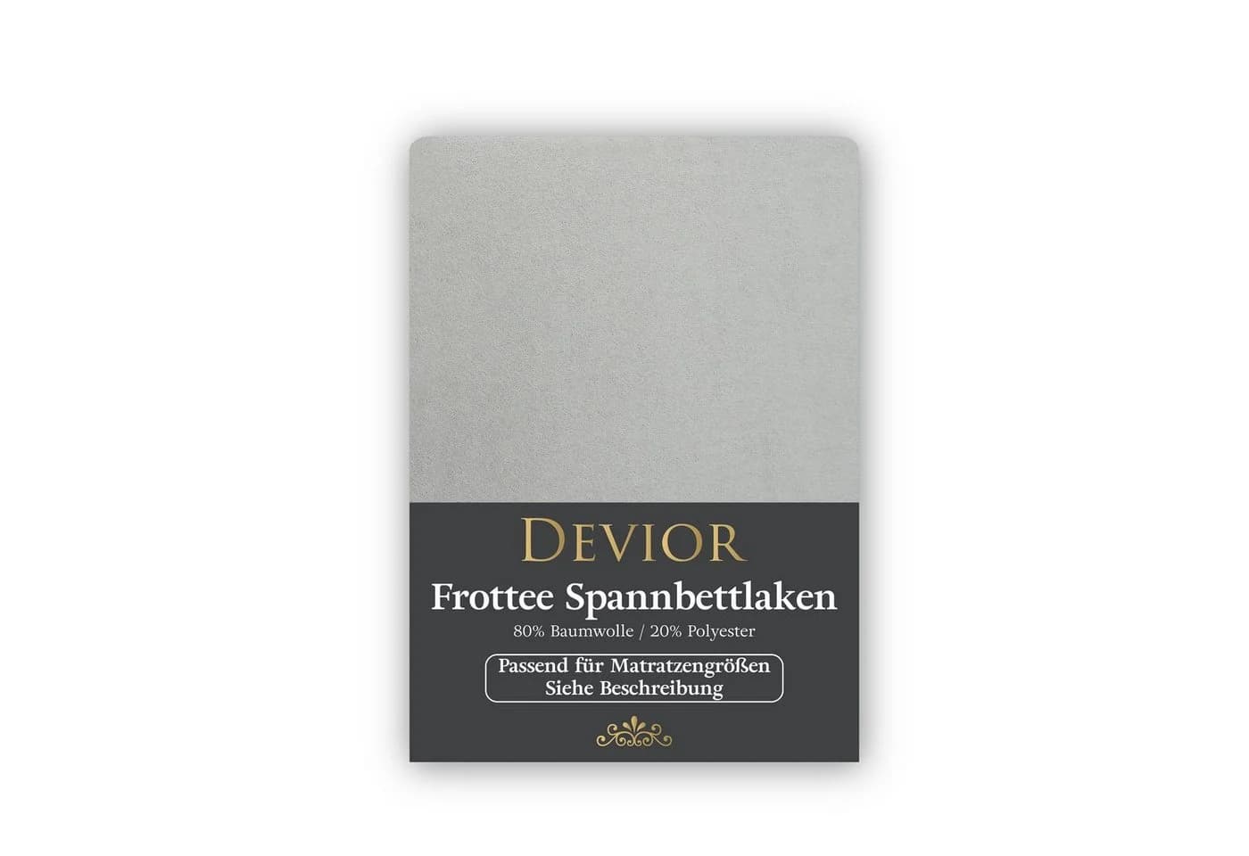 Devior Spannbettlaken Frottee Silber 160 g/m² Rundumgummizug - Bild 2