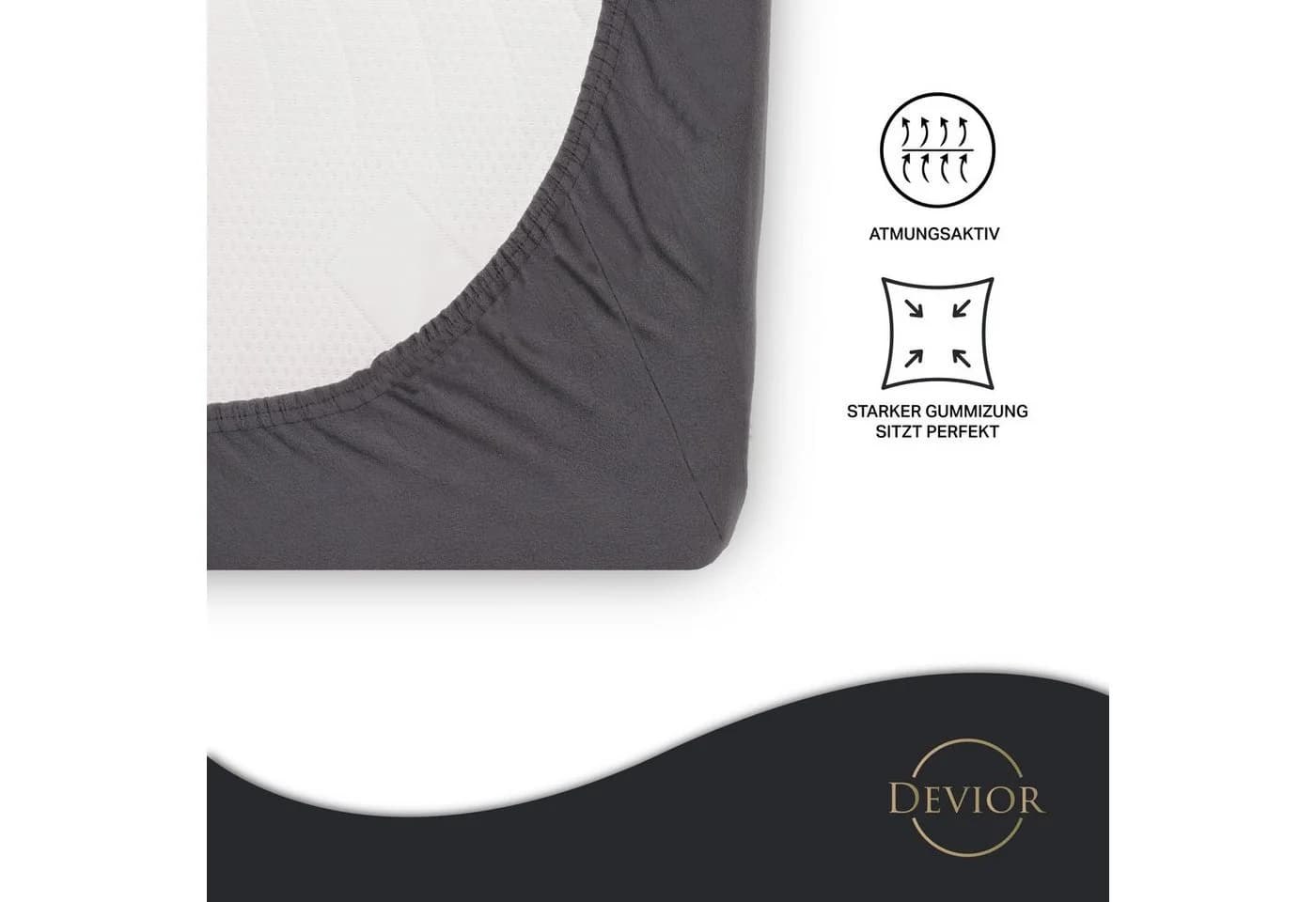 Devior Spannbettlaken Fleece Grau 100% Polyester Warm